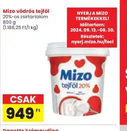 Spar Mizo vödrös tejföl 800g ajánlat