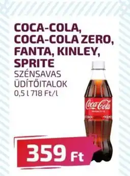 COCA-COLA, COCA-COLA ZERO, FANTA, KINLEY, SPRITE 0,5l