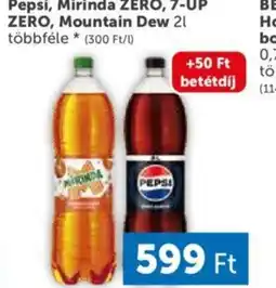 PRIVÁT Pepsi, Mirinda ZERO, 7-UP ZERO, Mountain Dew 2l ajánlat