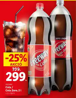 Lidl Freeway Cola / Cola Zero, 2l ajánlat
