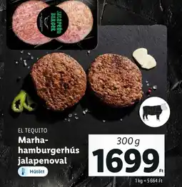 Lidl EL TEQUITO Marha- hamburgerhús jalapenoval 300g ajánlat
