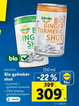 Lidl SOLEVITA Bio gyömbér shot 150ml ajánlat