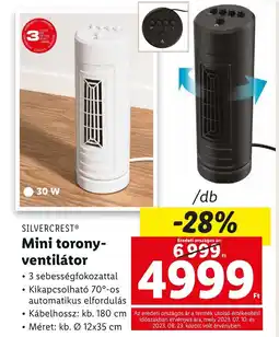 SILVERCREST® Mini torony- ventilátor 1db