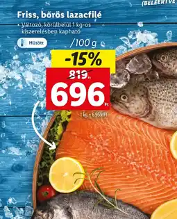 Lidl Friss, bőrös lazacfilé 100g ajánlat