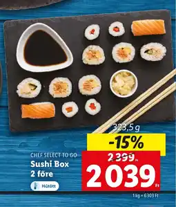 Lidl CHEF SELECT TO GO Sushi Box 2 före 323,5g ajánlat