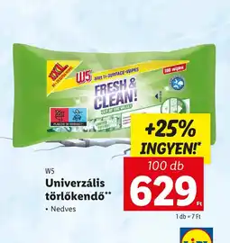 Lidl W5 Univerzális törlőkendő 100db ajánlat