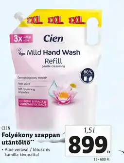 Lidl CIEN Folyékony szappan utántöltő 1,5l ajánlat
