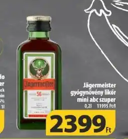 Coop Jägermeister gyógynövény likőr mini abc szuper 0,2l ajánlat