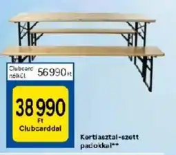 Tesco Kerti asztal-szett padokkal ajánlat