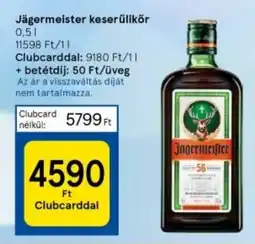 Tesco Jägermeister keserűlikör 0,5l ajánlat
