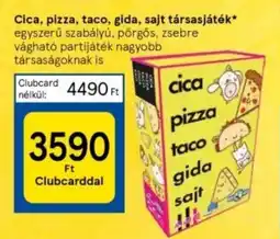 Tesco Cica, pizza, taco, gida, sajt társasjáték* ajánlat