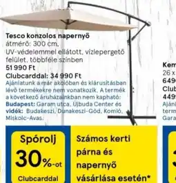 Tesco konzolos napernyő