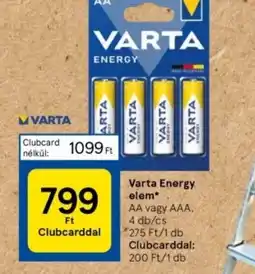Tesco Varta Energy elem ajánlat