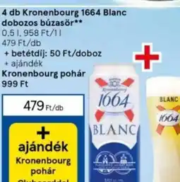 4 db Kronenbourg 1664 Blanc dobozos búzasör 0,5L