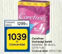 Tesco Carefree tisztasági betét ajánlat