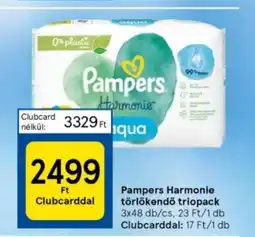 Tesco Pampers Harmonie törlőkendő triopack ajánlat