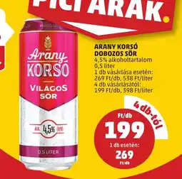 PENNY ARANY KORSÓ DOBOZOS SÖR 0,5l ajánlat