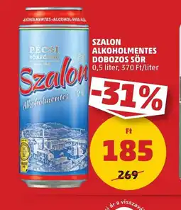 PENNY SZALON ALKOHOLMENTES DOBOZOS SÖR 0,5 liter ajánlat
