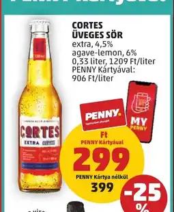 PENNY CORTES ÜVEGES SÖR 0,33l ajánlat