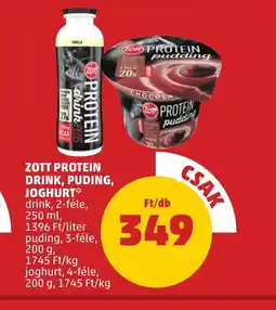 PENNY ZOTT PROTEIN DRINK, PUDING, JOGHURT 250ml ajánlat