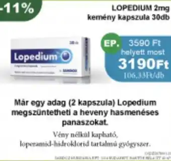 PatikaPlus LOPEDIUM 2mg kemény kapszula ajánlat