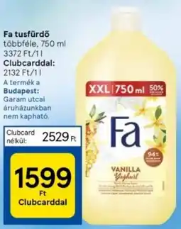 Tesco Fa tusfürdő többféle, 750 ml ajánlat