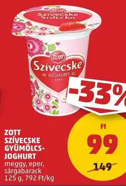 PENNY ZOTT SZÍVECSKE GYÜMÖLCS JOGHURT 125g ajánlat