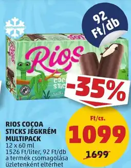 PENNY RIOS COCOA STICKS JÉGKRÉM MULTIPACK 12 x 60ml ajánlat