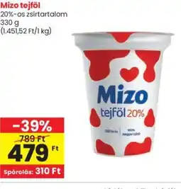 Spar Mizo tejföl 330g ajánlat