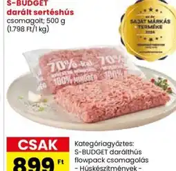 Spar Market S-BUDGET darált sertéshús 500g ajánlat
