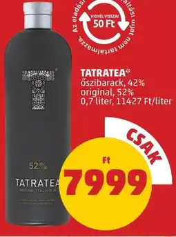 PENNY TATRATEA őszibarack, 42% original, 52% 0,7 liter ajánlat