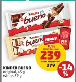 PENNY Kinder bueno original, 43 g white, 39 g ajánlat