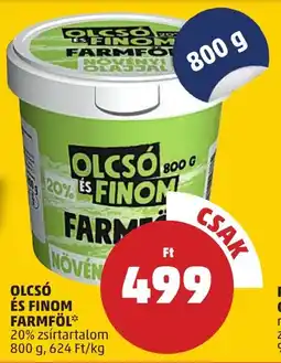 PENNY OLCSÓ ÉS FINOM FARMFÖL 20% zsírtartalom 800 g ajánlat