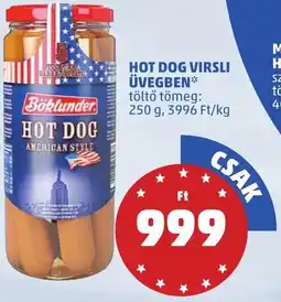 HOT DOG VIRSLI ÜVEGBEN 250g
