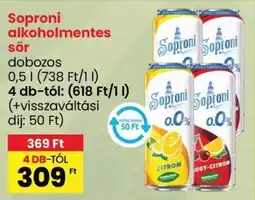 Interspar Soproni alkoholmentes sör 0.5l ajánlat