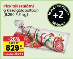 Interspar Pick téliszalámi a kiszolgálópultban 10dkg ajánlat