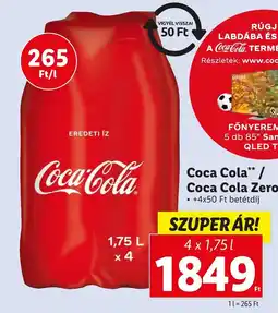 Lidl Coca-Cola / Coca Cola Zero 4 x 1,75 l ajánlat