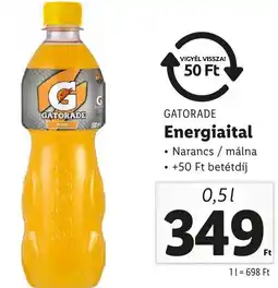 Lidl GATORADE Energiaital 0.5 l ajánlat