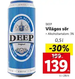 DEEP Világos sör 0,5 l