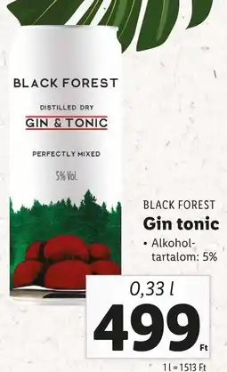 Lidl BLACK FOREST Gin tonic 0,33 l ajánlat