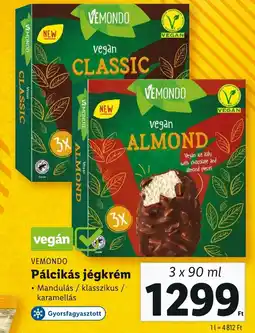 Lidl VEMONDO Pálcikás jégkrém 3 x 90 ml ajánlat