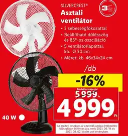 SILVERCREST® Asztali ventilátor