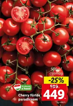 Lidl Cherry fürtös paradicsom 500 g/ csomag ajánlat