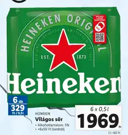 Lidl HEINEKEN Világos sör 6x0,5l ajánlat
