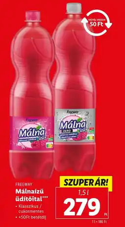 Lidl FREEWAY Málnaízű üdítőital 1,5l ajánlat