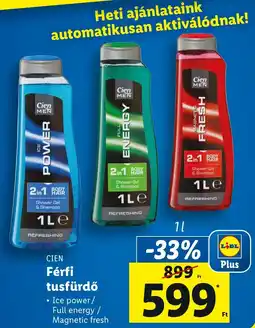 Lidl CIEN Férfi tusfürdő 1 l ajánlat