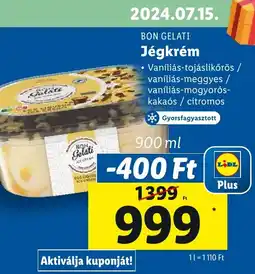 Lidl BON GELATI Jégkrém 900ml ajánlat