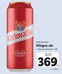KARLOVACKO Világos sör 0,5 l