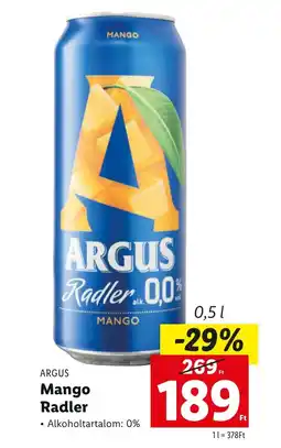 Lidl ARGUS Mango Radler 0,5 l ajánlat