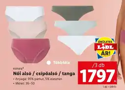 Lidl esmaraⓇ Női alsó / csípőalsó / tanga ajánlat